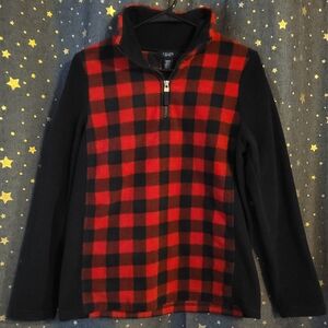 Chaps | Half-Zip Buffalo Plaid Sweater Medium